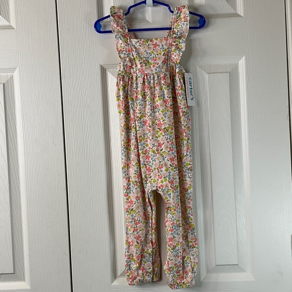 Carters Girls Floral Romper Overall Size 18M - Picture 1 of 9